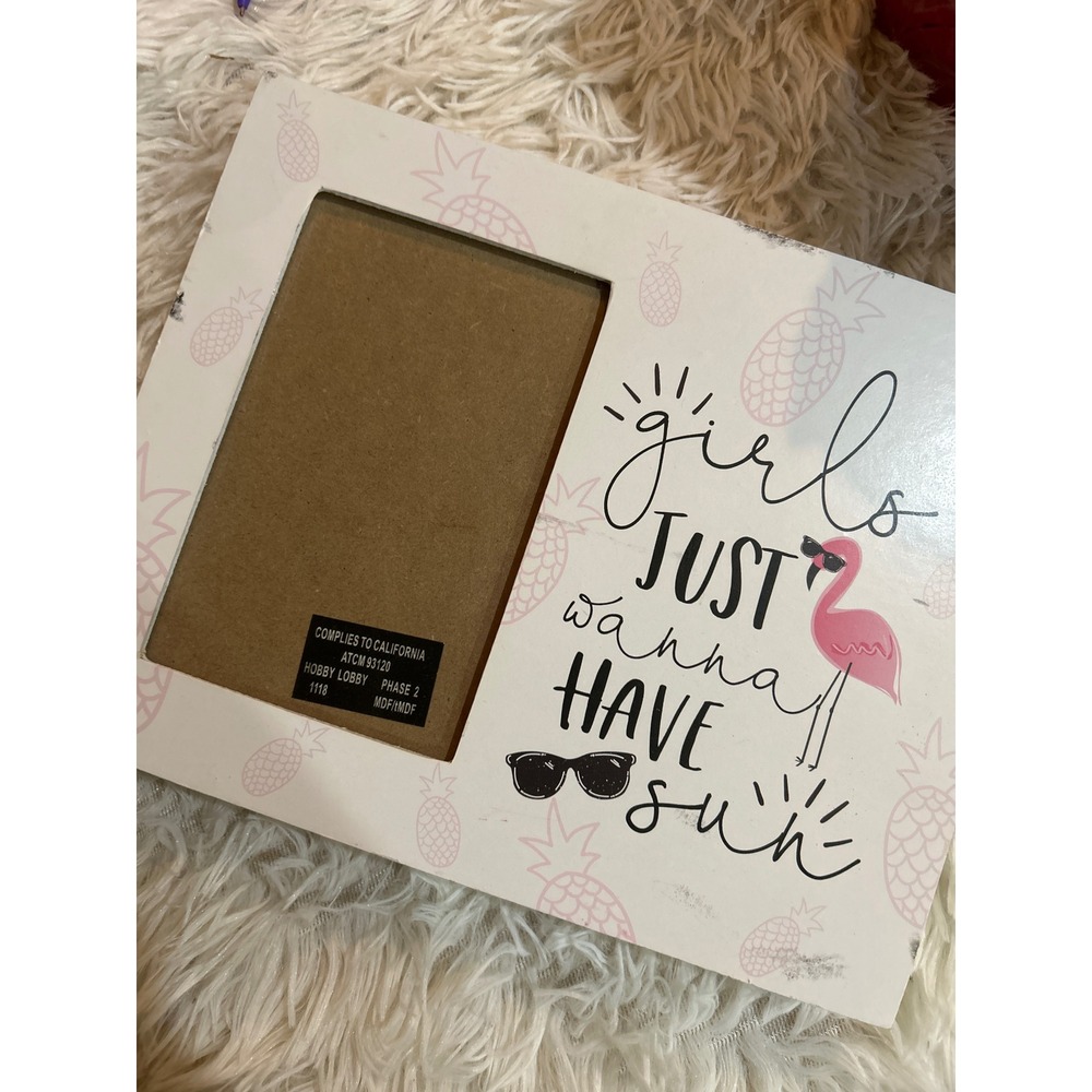 Hobby Lobby Girls Just Wanna Have‎ Sun Photo Picture Frame Pineapple Decor